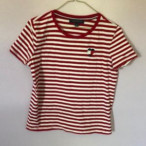 Tommy Hilfiger Red and White Striped Tee